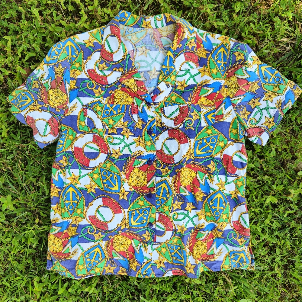 Vintage 90s Nautical Button Up